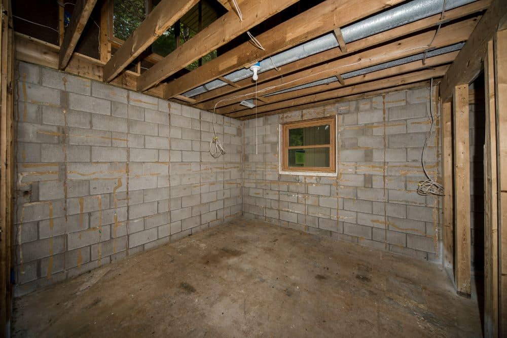 partially demolished basement illustrating how to remodel a basement