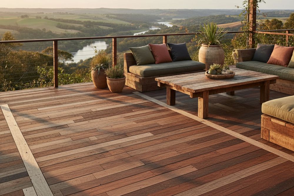 reclaimed rustic deck design