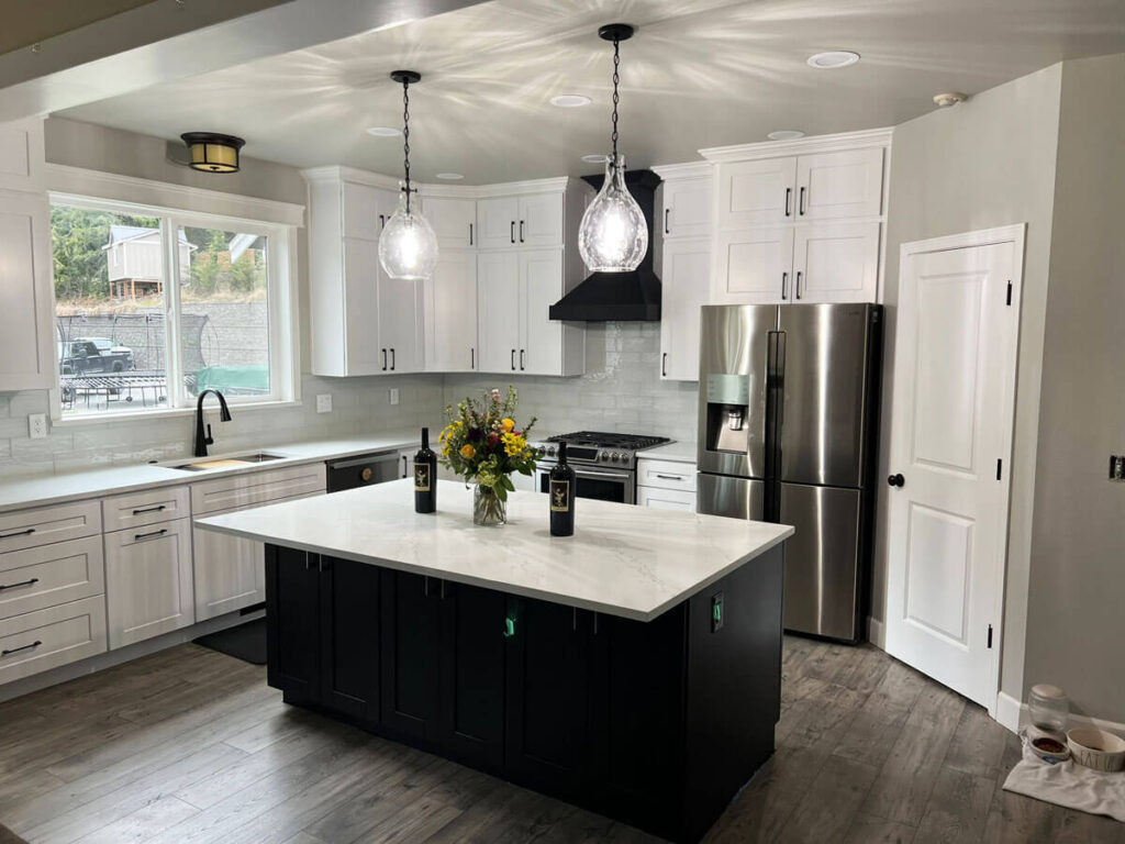 white kitchen cabinets with quartz surfaces