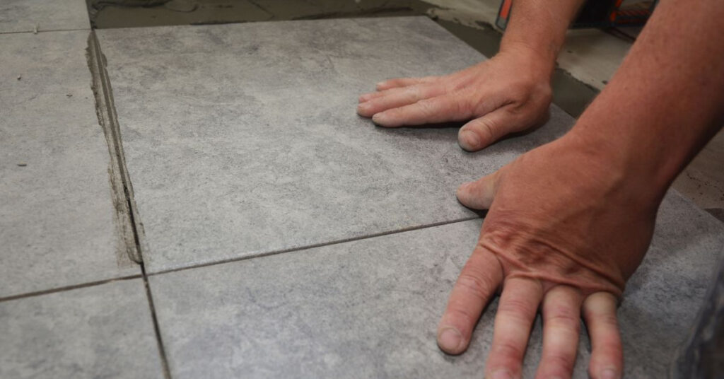 non-slip floor tile installation
