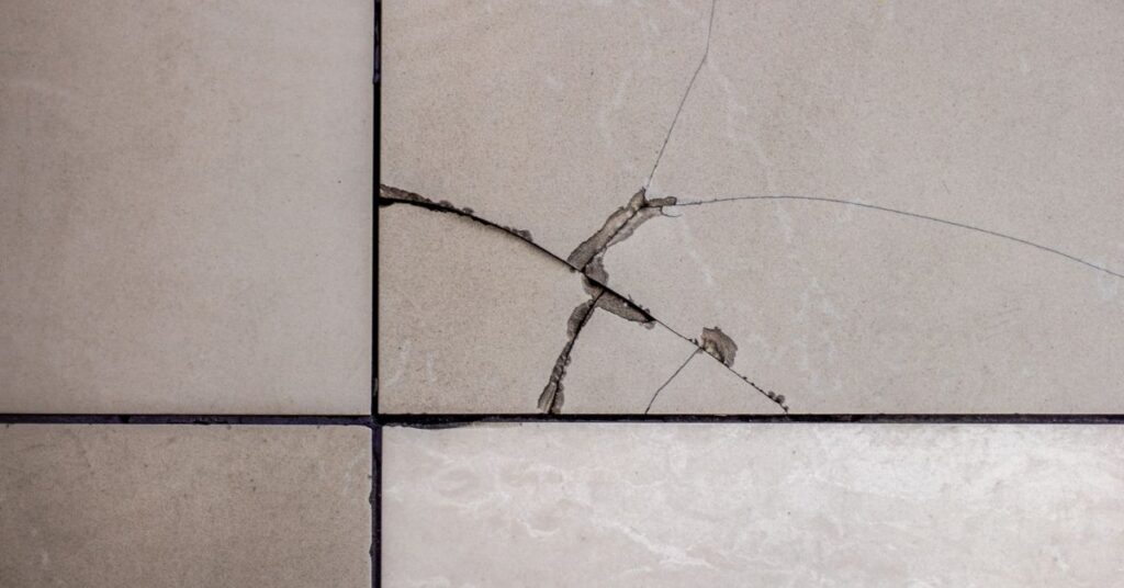 tile with minor corner crack