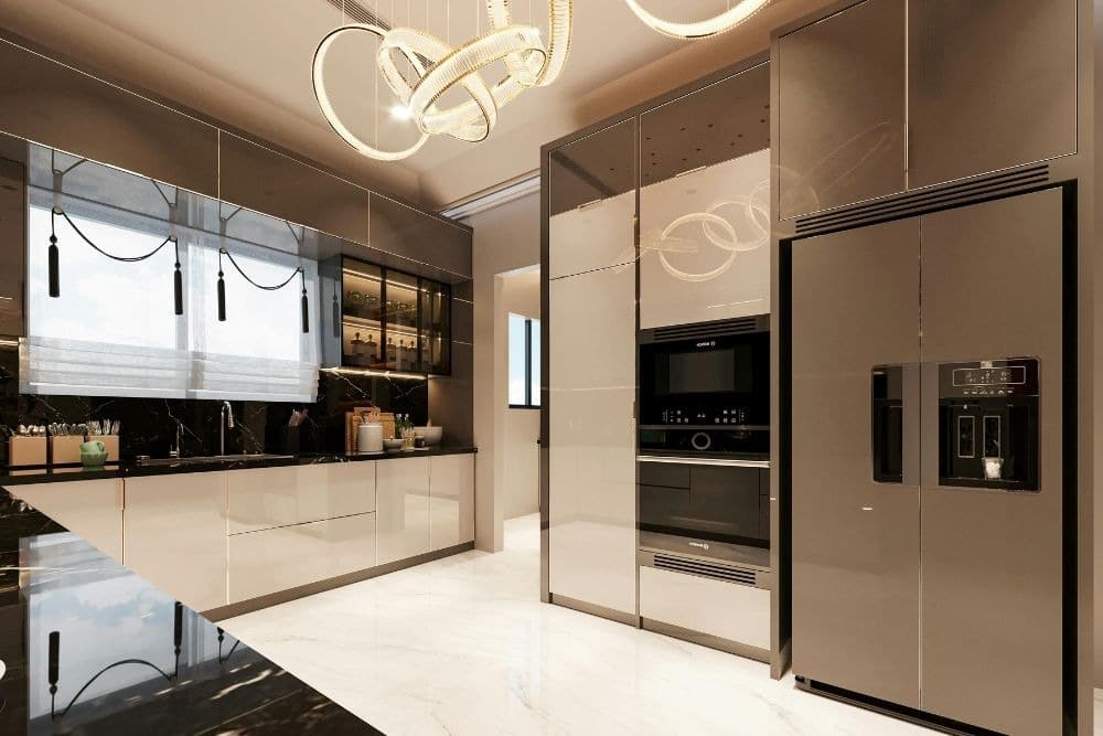 modern ceiling-height kitchen cabinets