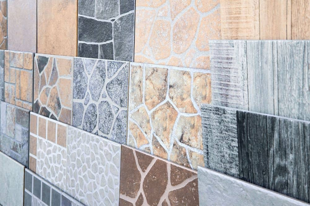 floor tile options on display