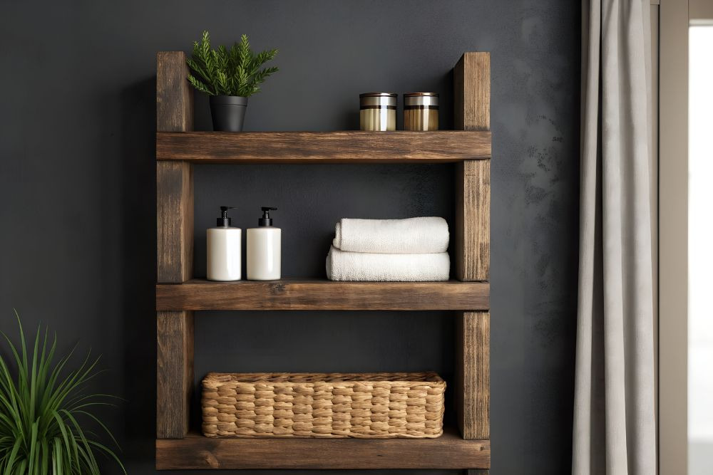 simple bathroom shelf