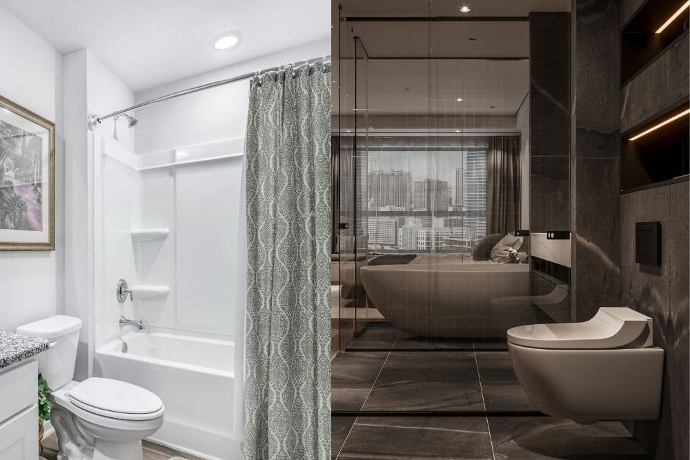 budget vs luxury bathroom remodels