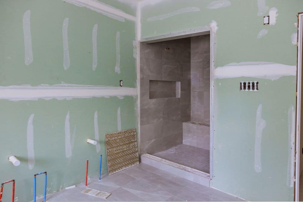 bathroom prepared for waterproofing