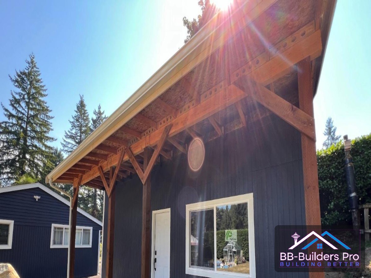 finished garage exterior with covered entry, king county wa