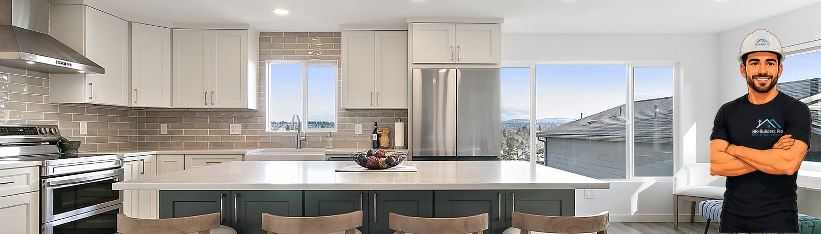 House painting cost in Seattle 2026 — freshly painted kitchen interior by BB-Builders Pro