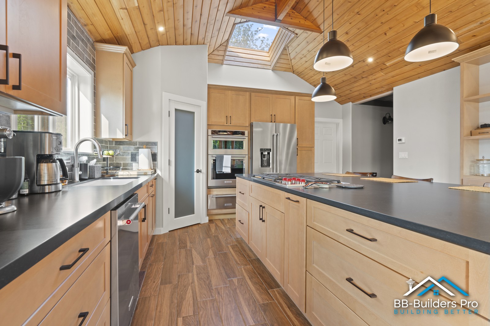 wood-look plank flooring installed in a seattle area kitchen