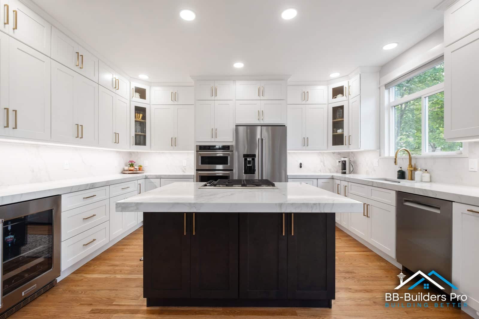 remodeled kitchen with island from a seattle-area whole house remodel