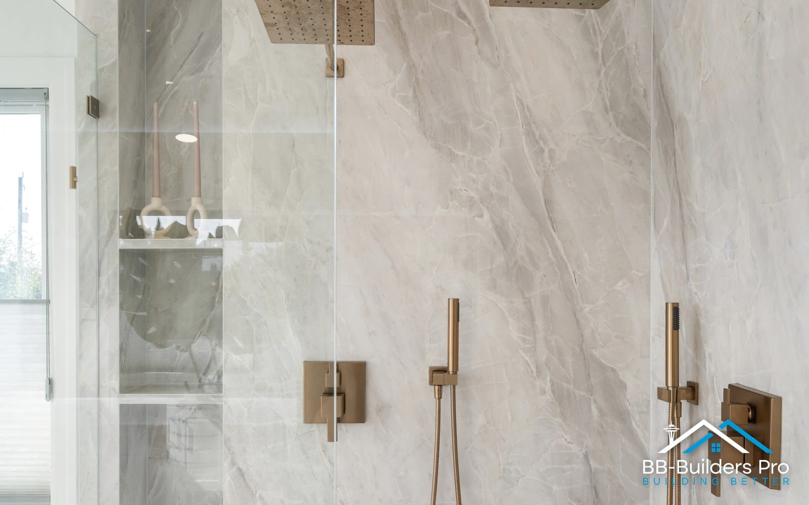 large-format tile and shower valve in a bellevue bathroom remodel
